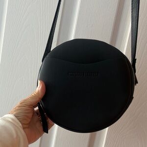 Portland Leather Round Black Bag
